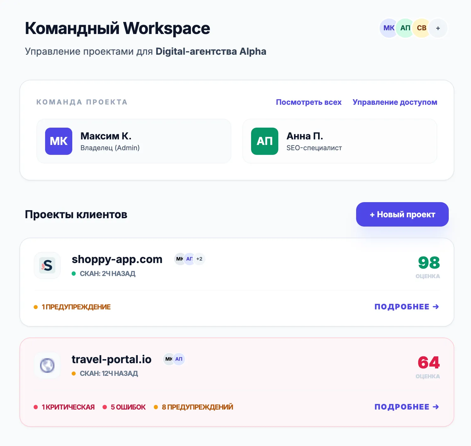 Командные рабочие пространства